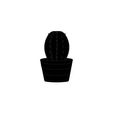 Cactus icon vector logo symbol desert flower Stock Illustration