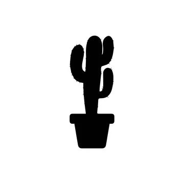 Cactus icon vector logo symbol desert flower Stock Illustration