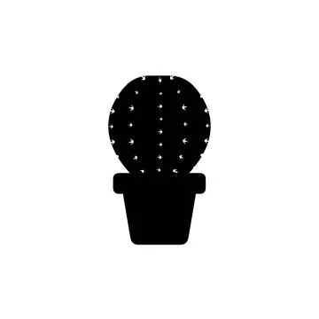 Cactus icon vector logo symbol desert flower Stock Illustration