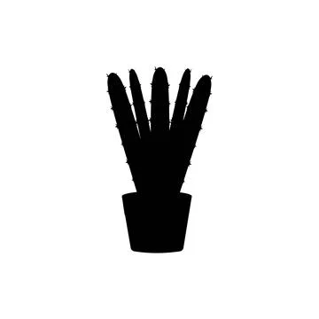 Cactus icon vector logo symbol desert flower Stock Illustration