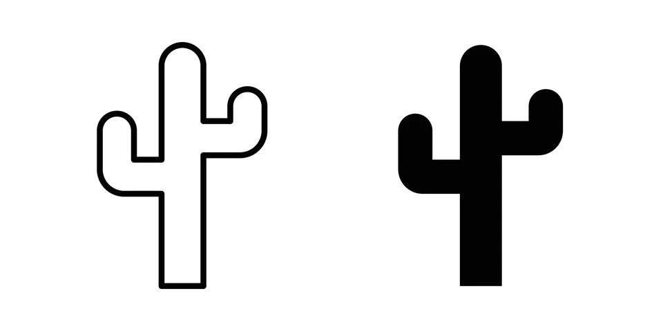 Cactus icon vector, symbol, logo illustrations Stock Illustration