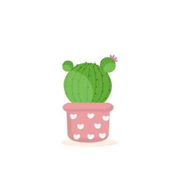 Cactus icons in a flat style on a white background Stock Illustration