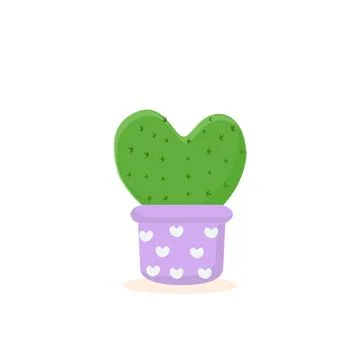 Cactus icons in a flat style on a white background Stock Illustration