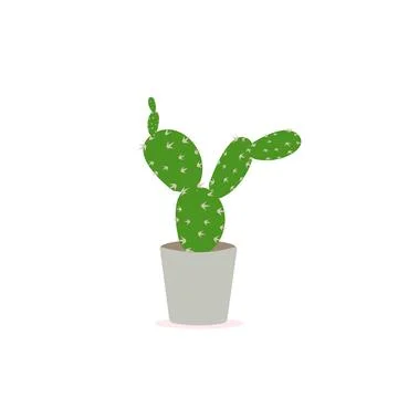Cactus icons in a flat style on a white background Stock Illustration