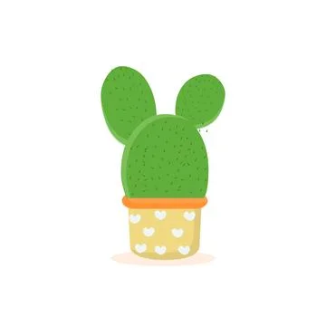Cactus icons in a flat style on a white background Stock Illustration