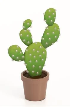 Cactus isolated on white background. 3D illustration Stock Illustration