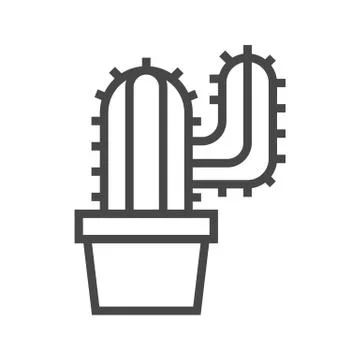 Cactus Line Icon Stock Illustration