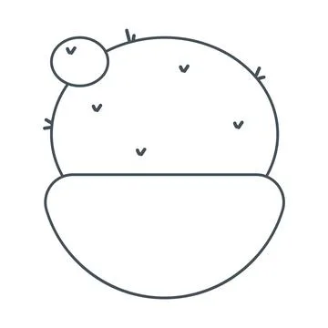 Cactus needle pot line doodle icon element Illustrazione stock