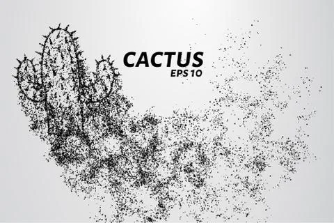 Cactus of the particles. Cactus consists of small circles and dots. Stock Illustration