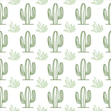 Cactus pattern. Colorful cactus pattern design. Cactus. Desert plant pattern Stock Illustration