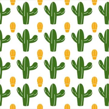 Cactus pattern. Colorful cactus pattern design. Cactus. Desert plant pattern Stock Illustration