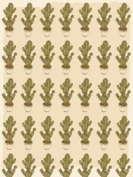 Cactus, pattern, fabric, repeating pattern Stock Illustration