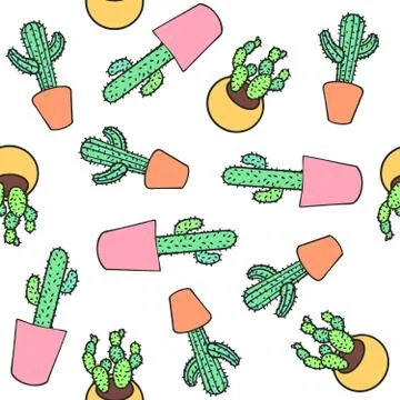 Cactus pattern Stock Illustration