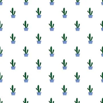 Cactus pattern seamless Stock Illustration