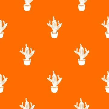Cactus pattern vector orange 스톡 일러스트
