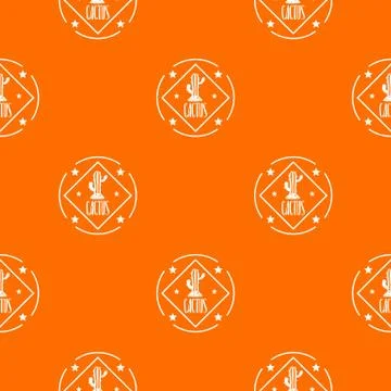 Cactus pattern vector orange Illustrazione stock