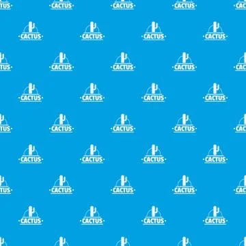 Cactus pattern vector seamless blue Stock Illustration