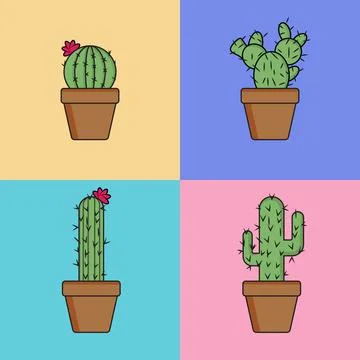 Cactus Plan Collection 스톡 일러스트