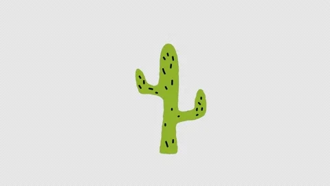 Cactus plant icon loop Animation video transparent background with alpha ch.. Video stock 236673183
