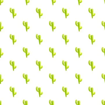 Cactus plant repeating pattern on white background 스톡 일러스트