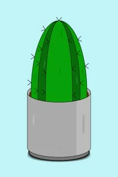 Cactus in a pot - flat design Stock Illustration