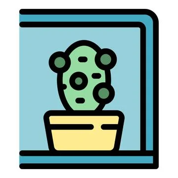 Cactus pot icon vector flat Illustrazione stock