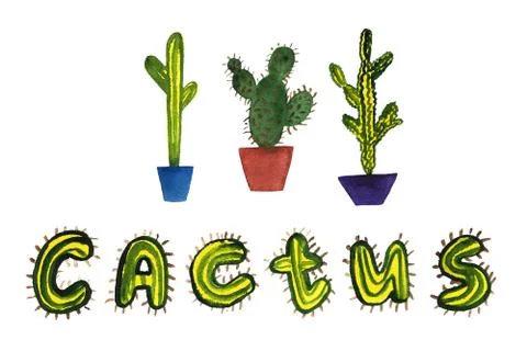 Cactus in the pot Stock Illustration