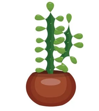 Cactus in a pot. Stock Illustration