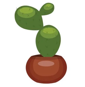 Cactus in a pot. Stock Illustration
