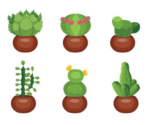Cactus in a pot. Stock Illustration
