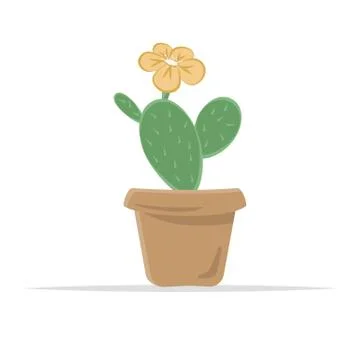 Cactus in a pot. Isolated on a white background Stock Illustration
