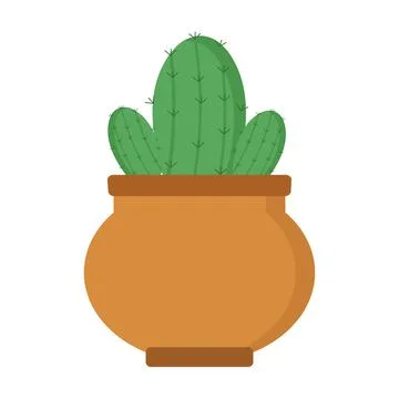 Cactus in pot made in simple style Stock Illustration
