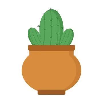Cactus in pot made in simple style Stock Illustration