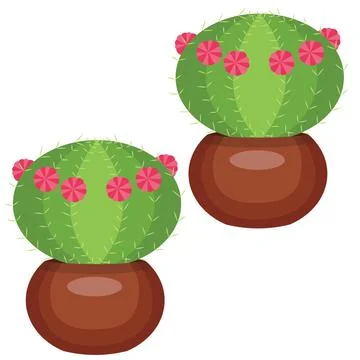 Cactus in a pot. pattern. Stock Illustration