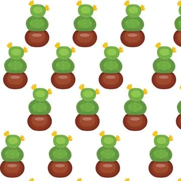 Cactus in a pot. pattern. Stock Illustration