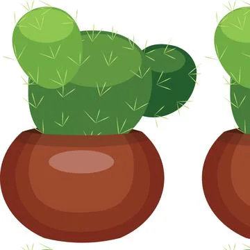 Cactus in a pot. pattern. Illustrazione stock