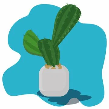 Cactus in a pot vector illustration. Decorative plants concept Stock Illustration
