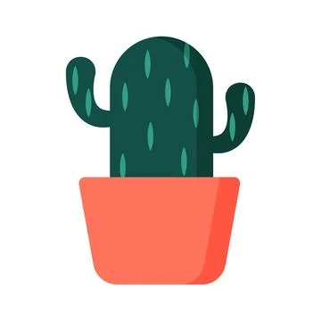 Cactus in Pot Vector Illustration Stock Illustration