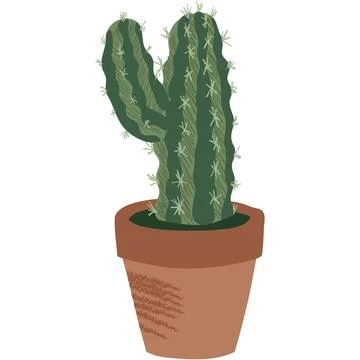 Cactus in pot vector succulent flat flower icon 库存插图