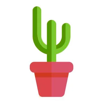 Cactus in a pot on a white background. Vector illustration. EPS 10. Stock Illustration