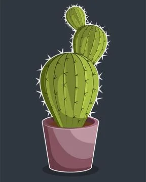 Cactus Potted Stock Illustration