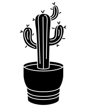 Cactus, a prickly desert plant—a vector silhouette image for a logo, icon Stock Illustration