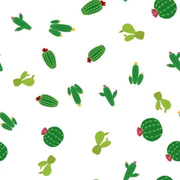 Cactus Seamless Pattern Background Vector Illustration Illustrazione stock