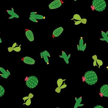 Cactus Seamless Pattern Background Vector Illustration Illustrazione stock