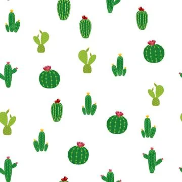 Cactus Seamless Pattern Background Vector Illustration Illustrazione stock