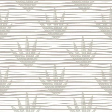 Cactus seamless pattern in doodle style. Cacti wallpaper. Geometric botanical Stock Illustration