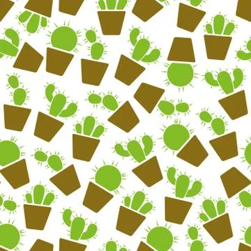 Cactus seamless pattern Stock Illustration