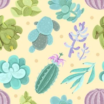 Cactus Seamless Pattern Illustrazione stock
