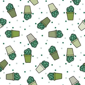 Cactus seamless pattern Illustrazione stock