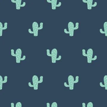 Cactus seamless pattern. Mexican ethnic succulent cactus latin america green  Stock Illustration